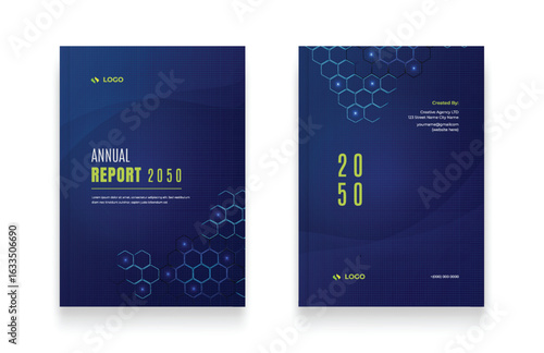 Clean Annual Report Layout with Minimal Geometric Style