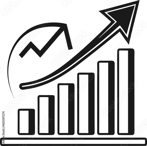 business graph with arrow