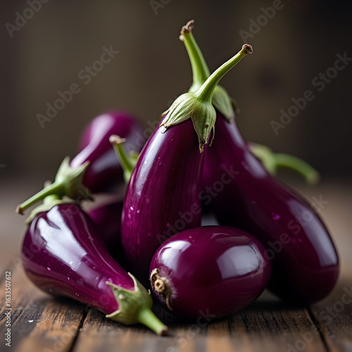 Fresh purple eggplant