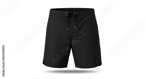 Black Board Shorts Isolated on White