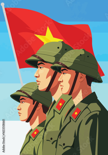 Vietnam Veterans March Proudly Under National Flag
