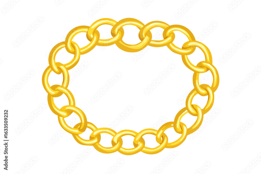 Obraz premium Gold chain jewelry on white background 