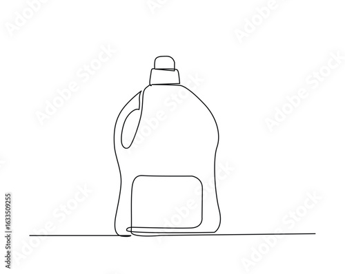 Wallpaper Mural Household bottle outline drawing illustration. one continuous line drawing of home sanitary bottle. Torontodigital.ca