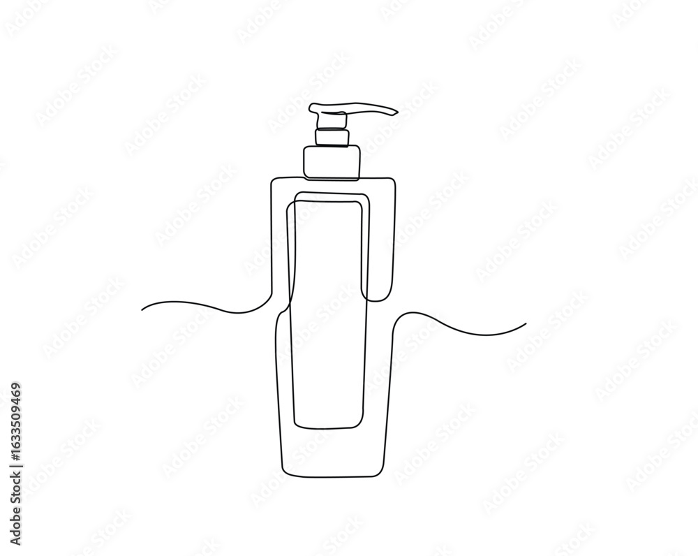 custom made wallpaper toronto digitalCosmetic product outline drawing illustration. one continuous line drawing of skin care product bottle.