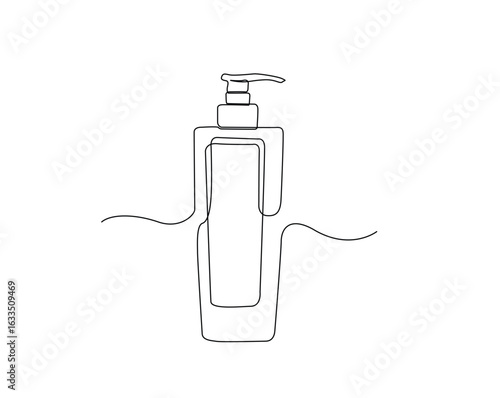 Wallpaper Mural Cosmetic product outline drawing illustration. one continuous line drawing of skin care product bottle. Torontodigital.ca