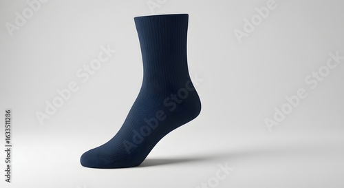 Dark Blue Sock Isolated on White Background