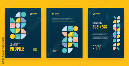 Professional Report Design with Colorful Triangle Elements