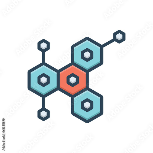 Color illustration  icon for cell chemical formula