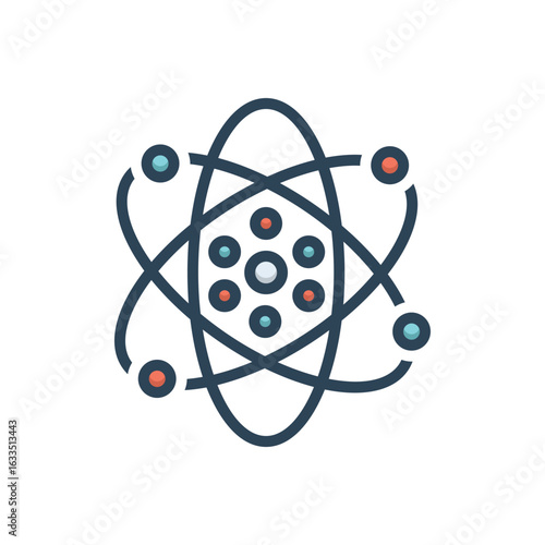 Color illustration  icon for atoms