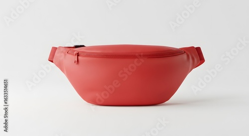 Red Fanny Pack Isolated on White Background