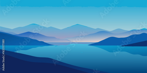 Serene ocean gradient featuring smooth turquoise and soft blue hues perfect for a calming banner or advertisement background