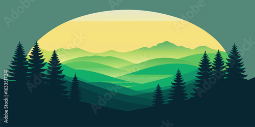 Abstract gradient banner featuring a serene blend of forest green mint and light hues perfect for natural or calming themes