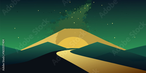 Elegant emerald green and gold gradient banner with a luxurious shimmering effect perfect for premium advertisements and sophisticated designs