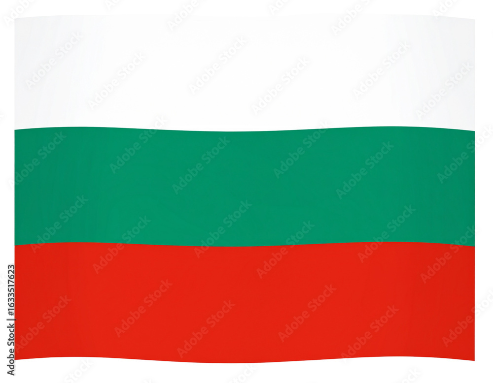 Fototapeta premium Flat Vector Bulgaria Flag with Horizontal Tricolor in Clean Minimalist Style