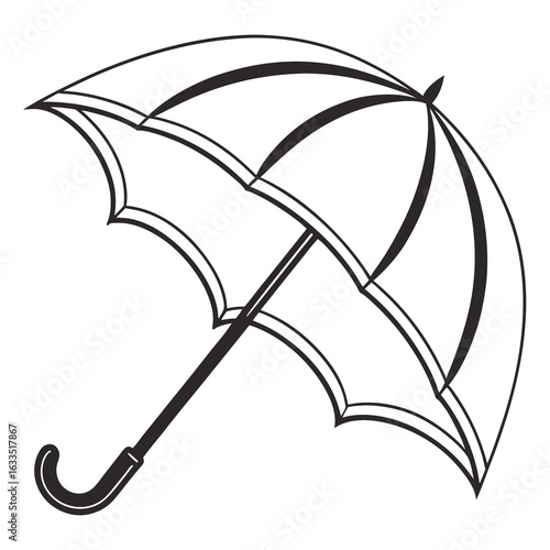 Minimalist line drawing of an umbrella