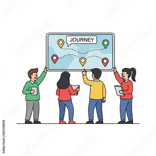 Team Collaboration on Journey Map Planning.