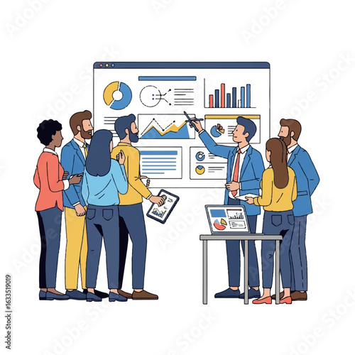 Business Presentation with Data Analysis Team.