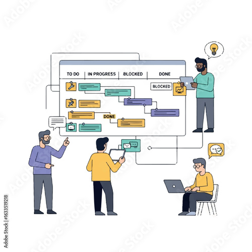 Team Collaborating on Project Management Workflow.
