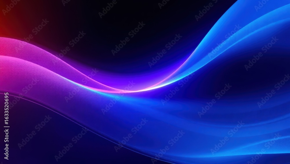 Fototapeta premium Vibrant Blue Purple Abstract Light Waves on Dark Background