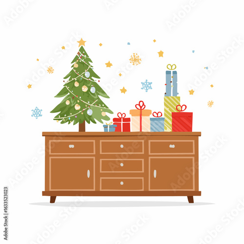 Seasonal Christmas Tree Scene
