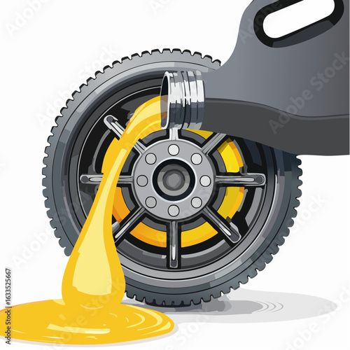 Oil Pouring into Engine
