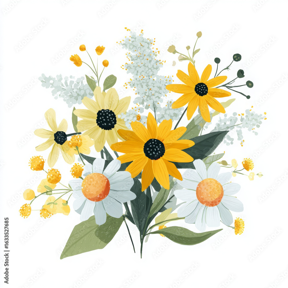 Naklejka premium Rustic flower arrangement looks lovely and serene with vibrant color