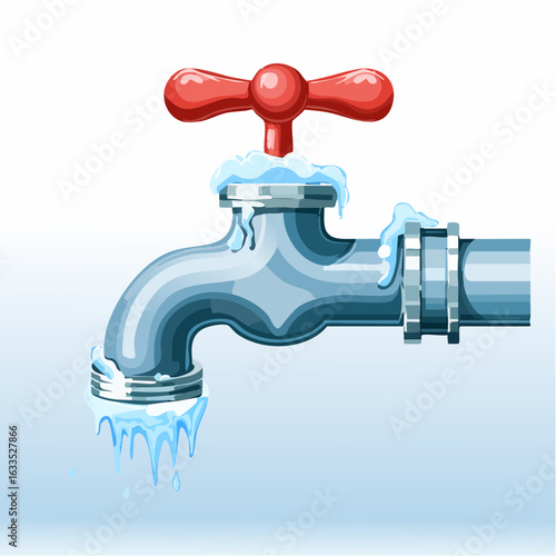 Modern plumbing symbol depicting a spout dripping water with a reflective surface, designed for educational diagrams, maintenance apps, and home care visuals
