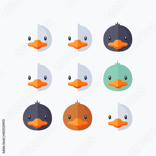 Minimal duck faces in flat style