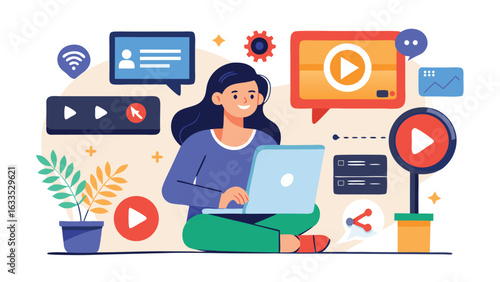 A visual summary of video marketing, featuring multiple elements that emphasize the importance of video in digital marketing strategies..eps