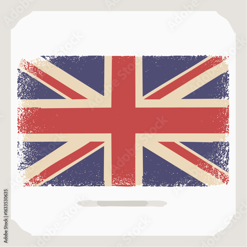 Vintage UK flag emblem embedded in a circular frame, perfect for country-themed souvenirs, travel brochures, and heritage identity projects
