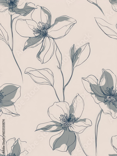 Hellebore blossoms art create peaceful and minimalist design