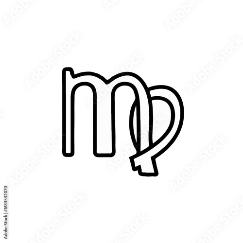Vector art of virgo zodiac sign isolated on white background, astrological symbol of virgin