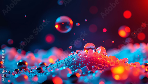 Dynamic water droplets creating vibrant patterns studio macro photography abstract close-up visual art