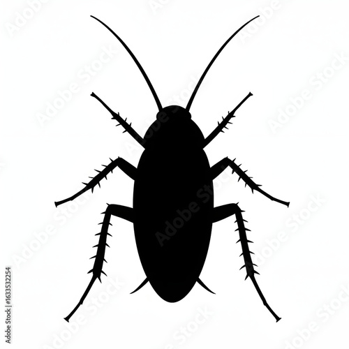 vector illustration of a black bug