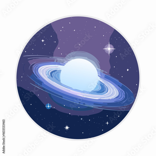 Striking planet and ring system artwork designed for educational publications, space agencies, and galactic-themed marketing campaigns seeking imaginative深-space aesthetics
