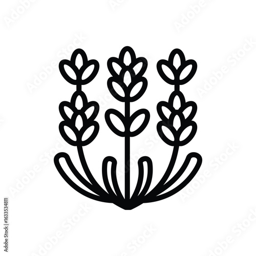 Black line icon for lavender