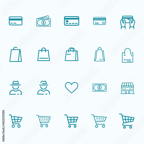Shopping icons Tips for Smart Buying and Budgeting.
