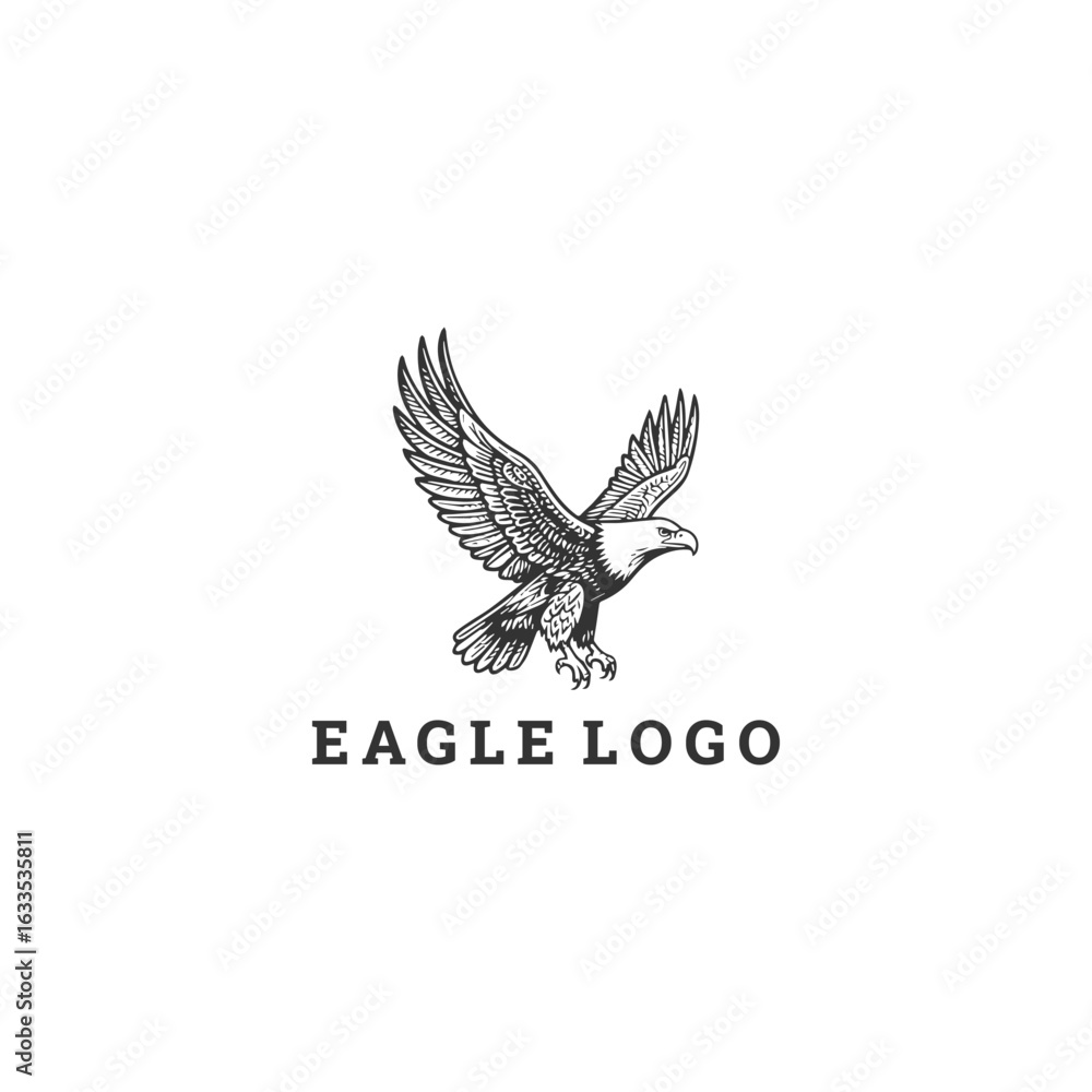 Fototapeta premium Eagle logo style icon design template vector illustration