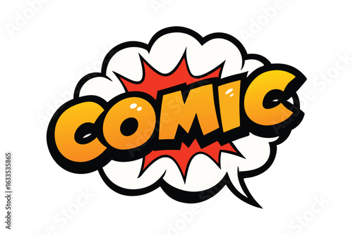 Comic book style pop art explosion with bold text and superhero theme vector illustration