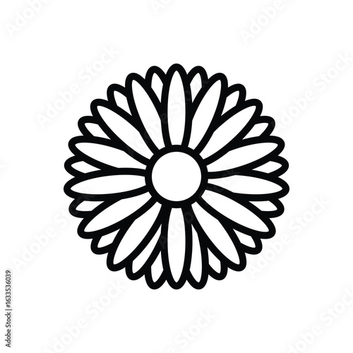Black line icon for aster