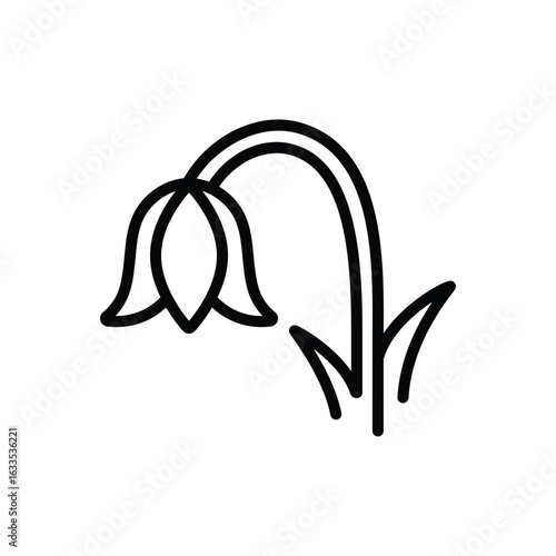 Black line icon for bluebell