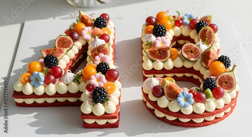 Red velvet cake number design