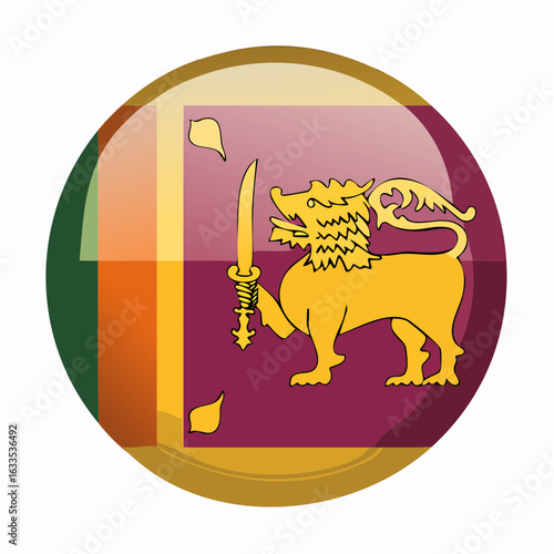 Modern round emblem featuring the Sri Lanka flag motif, perfect for tourism promotions, embassy communications, and educational resources about Sri Lanka
