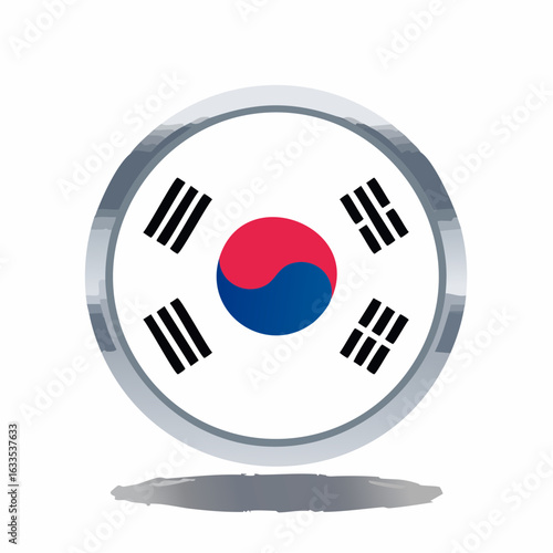 Polished circular flag icon designed for branding collateral, brochures, and educational content on Korean heritage and history
