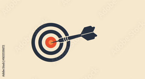 Dart hits bullseye of concentric circle target