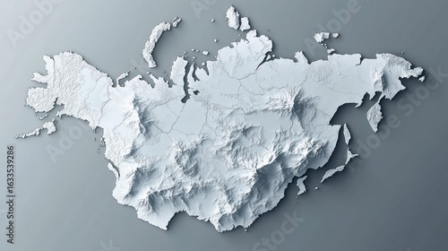 3D topographic map of Eurasia