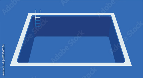 Clean illustration of an empty, rectangular swimming pool