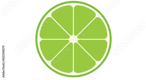 Flat illustration of sliced lime