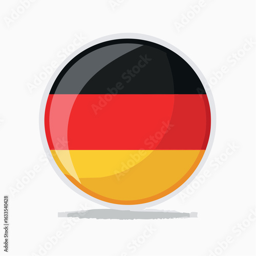 Polished round flag icon representing Germany’s national colors, designed for NGO outreach, conference materials, and cross-cultural marketing
