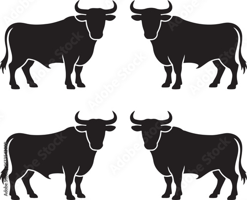 Cow Silhouette Vector | Farm Animal Clipart  Dairy Cow Silhouette | Rustic Farm Design  Standing Cow Silhouette | Livestock Animal Art